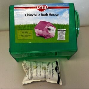 Kaytee Green Chinchilla Bath House - comes w small bag of chinchilla bath sand